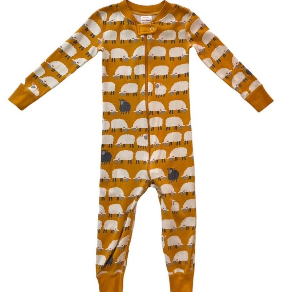 Hanna Andersson Baby Organic Sheep Print Footed Pajamas 6-12 month